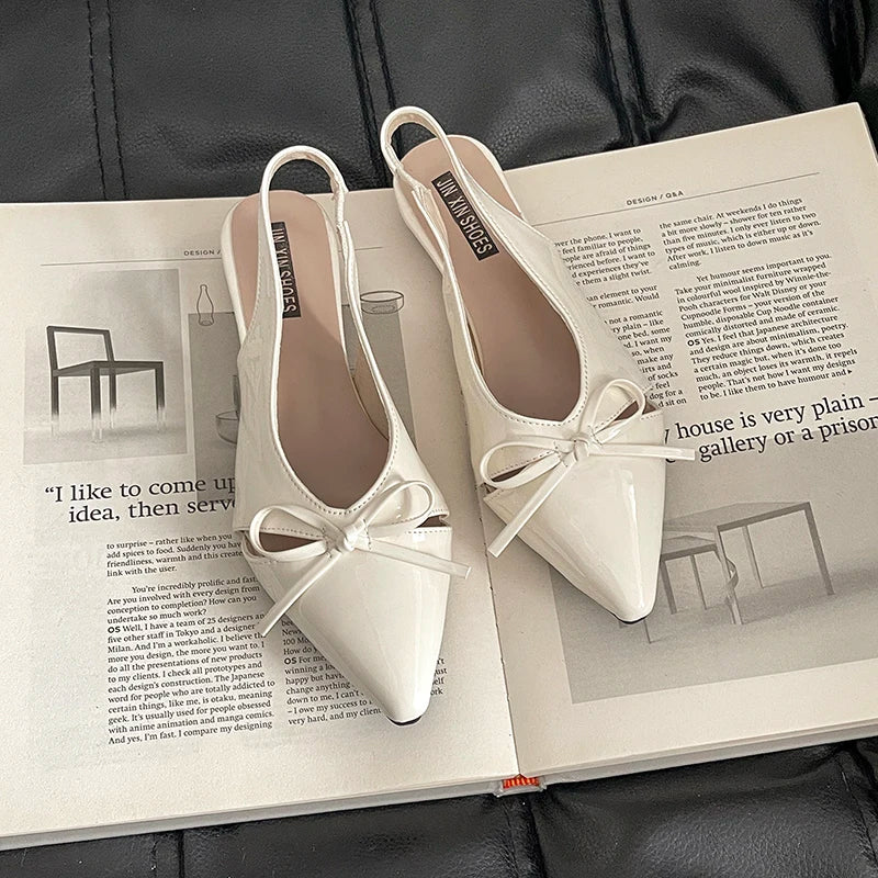 Women's Butterfly-Knot Flat Sandals – Slip-On Slingbacks