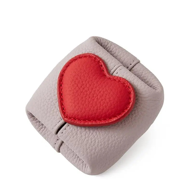 Genuine Leather Mini Coin Purse | Square Jewelry & Cosmetic Pouch