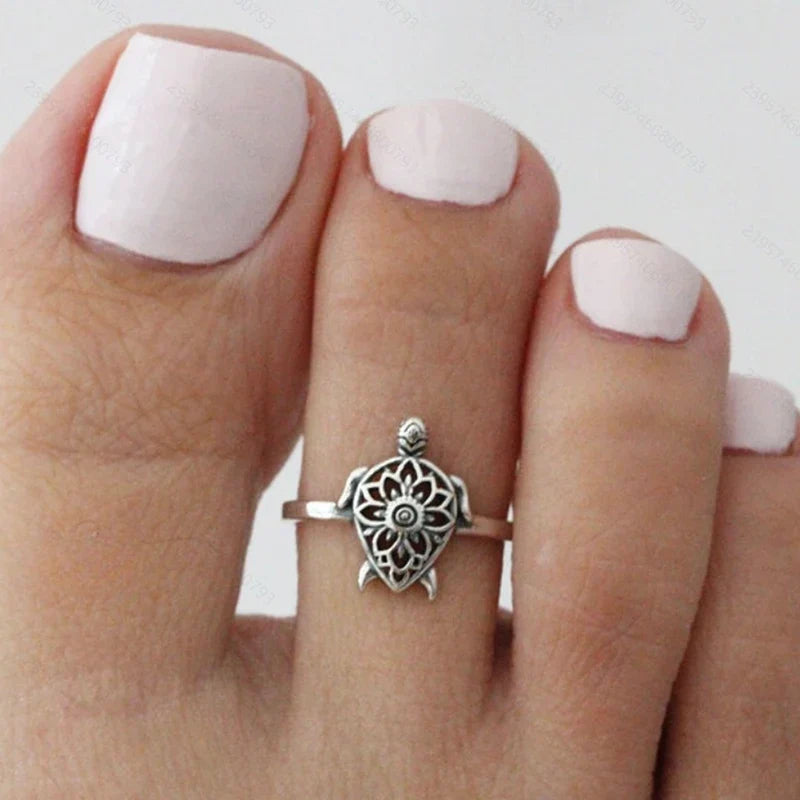 Sea Turtle Adjustable Toe Ring – Boho Beach Jewelry for Women