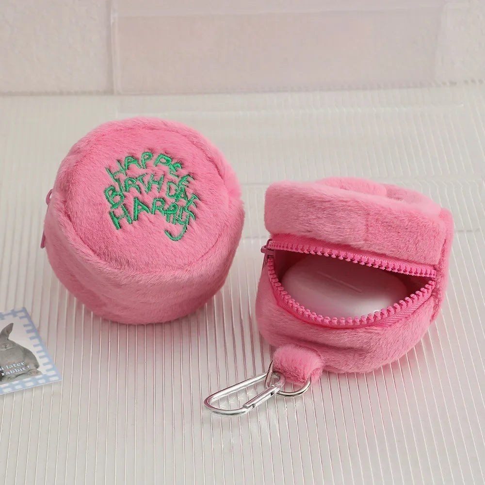 Kawaii Birthday Cake Plush Coin Purse | Mini Zipper Pouch