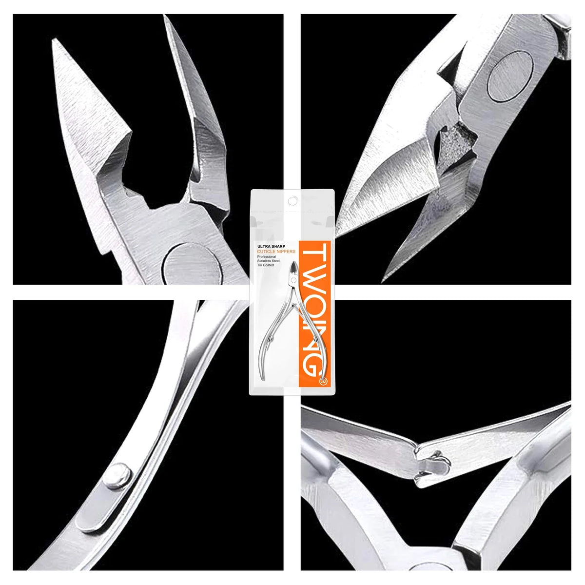 3 Packs Stainless Steel Cuticle Nippers Trimmer Professional Nail