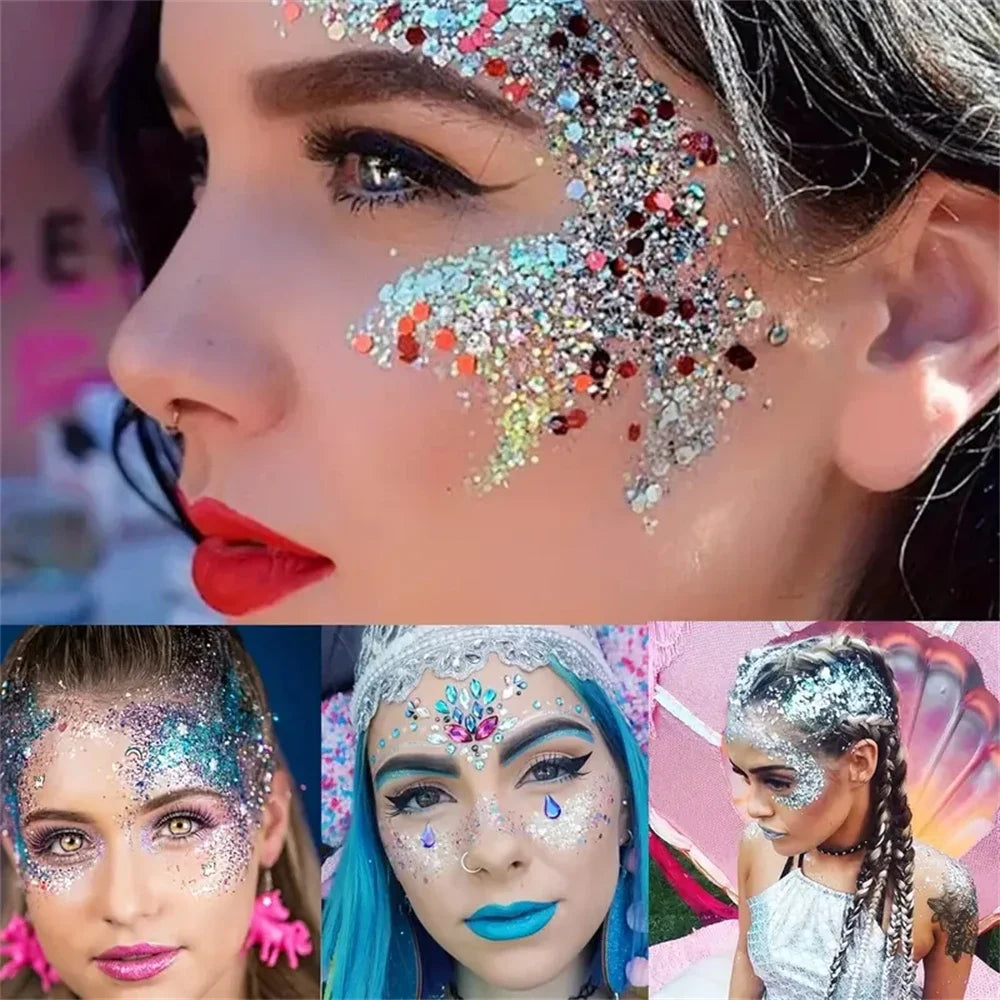 Mermaid Sequin Body Glitter Gel Long-lasting Shine Carnival Parties