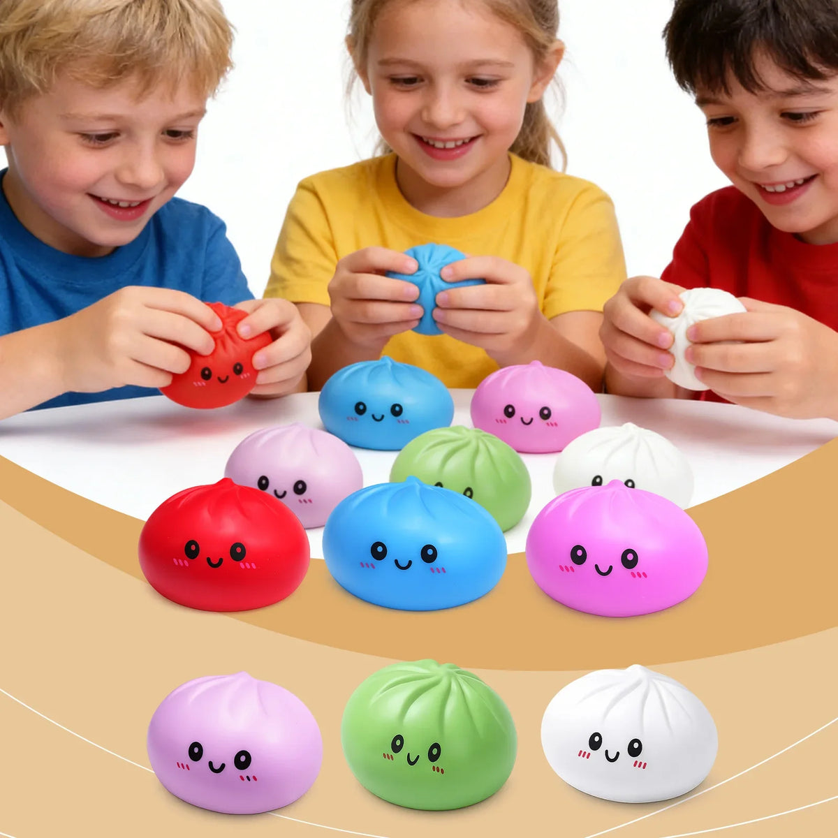 Dumpling Stress Ball – Cute Squeeze Sensory Toy for Kids & Adults