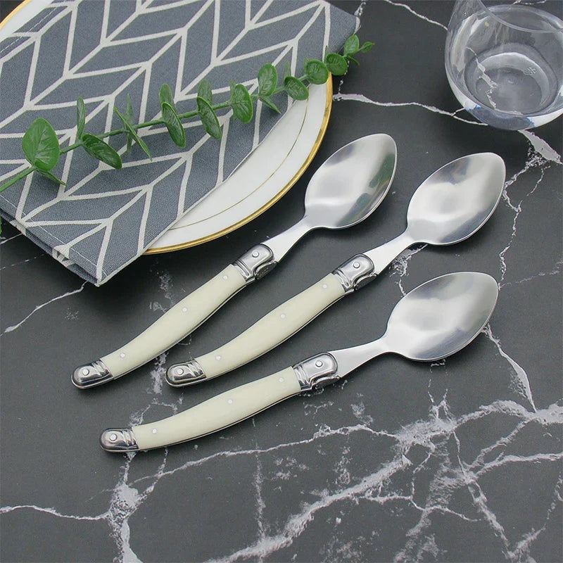 6-Piece Laguiole Stainless Steel Cutlery Set – Knives Forks Spoons