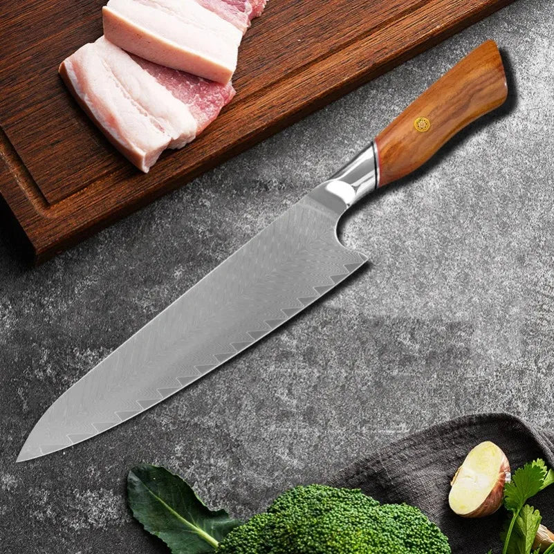 InLeung Damascus Steel Chef Knife – Cleaver & Slicer 19cm