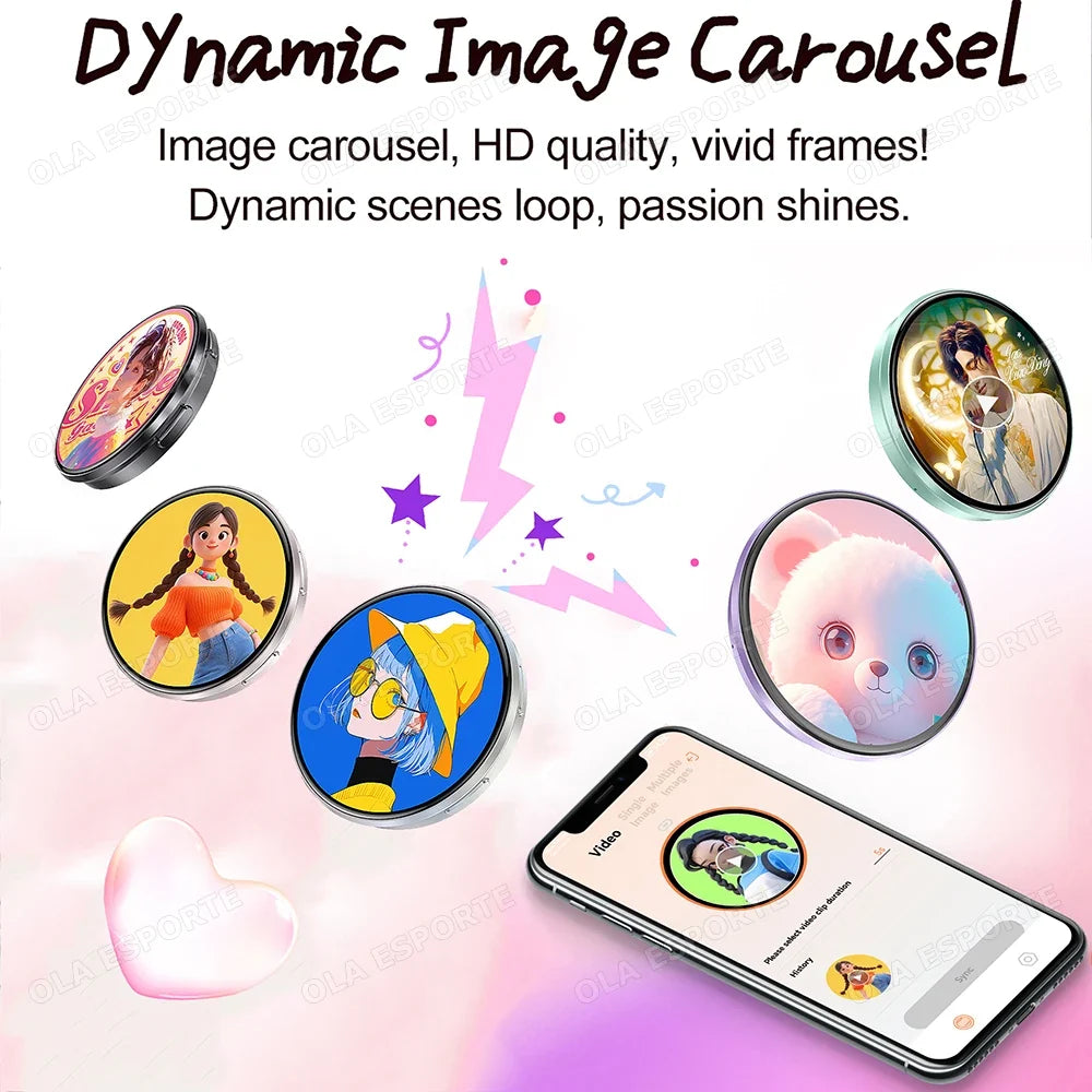 M3 Anime Smart Electronic Badge – 1.95" Touch Screen Bluetooth