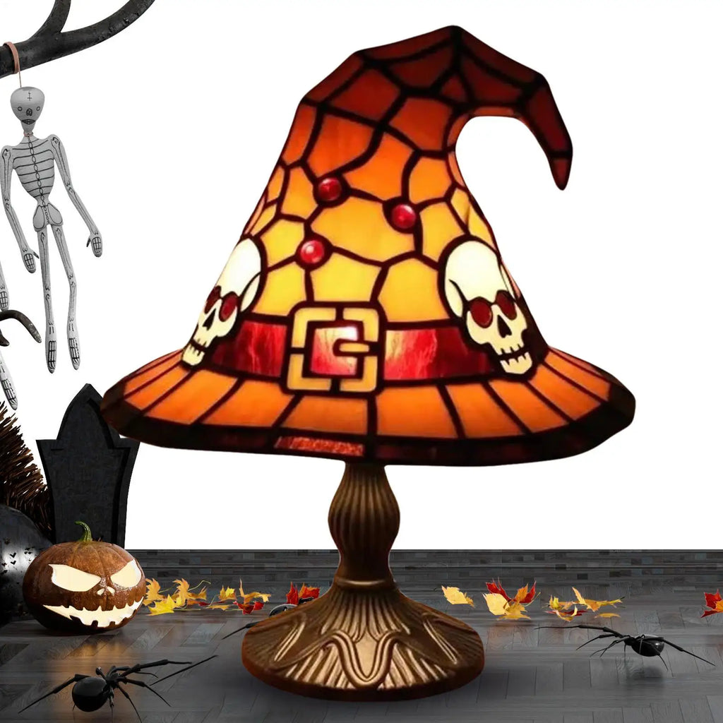 Witch Hat Desk Lamp – Halloween Table Light | Resin Décor