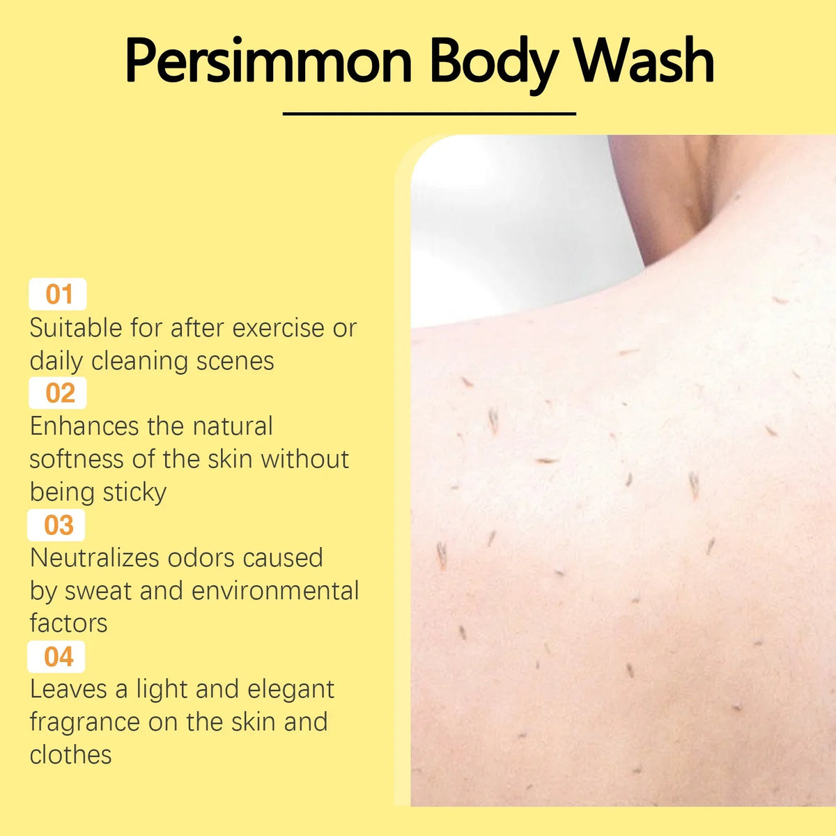 OceAura Persimmon Body Wash – Moisturizing Odor Control Gel