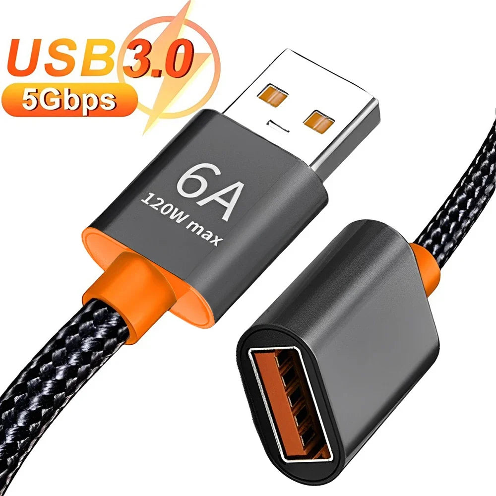 USB 3.0 Extension Cable Male to Female | 6A Fast Charging & Data