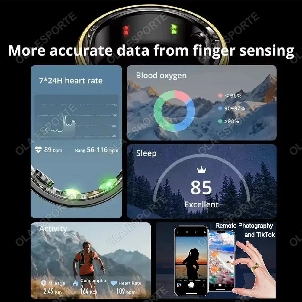 Ola Esporte Smart Ring – Heart Rate, Sleep & SpO2 Monitor