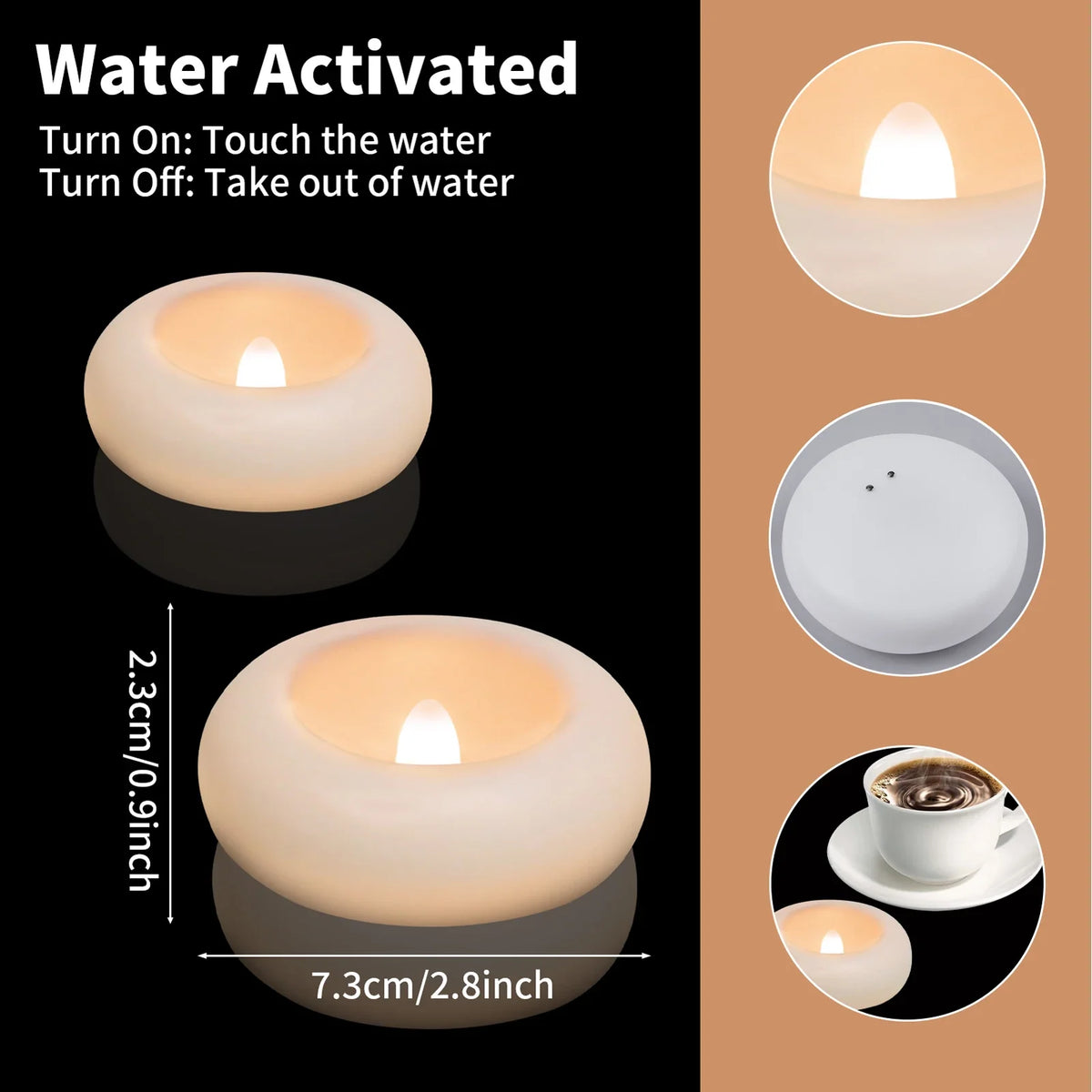 Floating Flameless LED Candles | Waterproof Pool Tealights 12/24 Pack