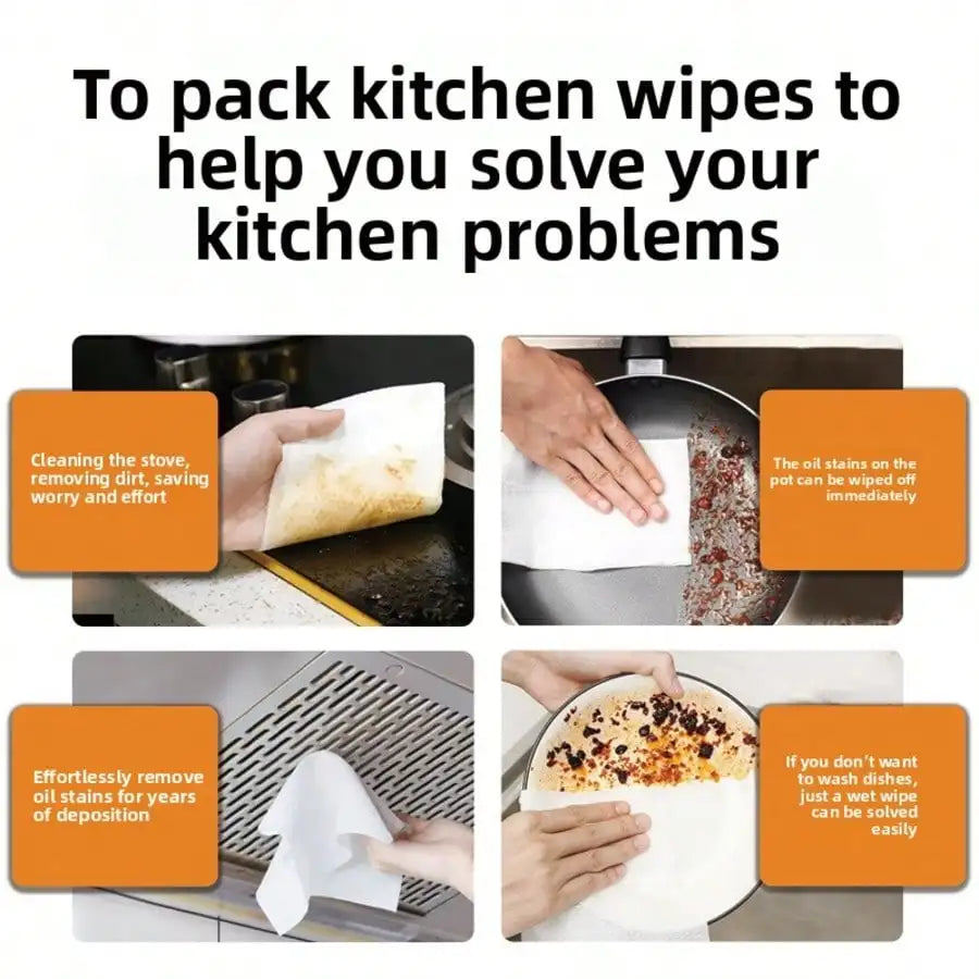 Kitchen Cleaning Wipes – 100 Extra Large Thick Degreasing Sheets