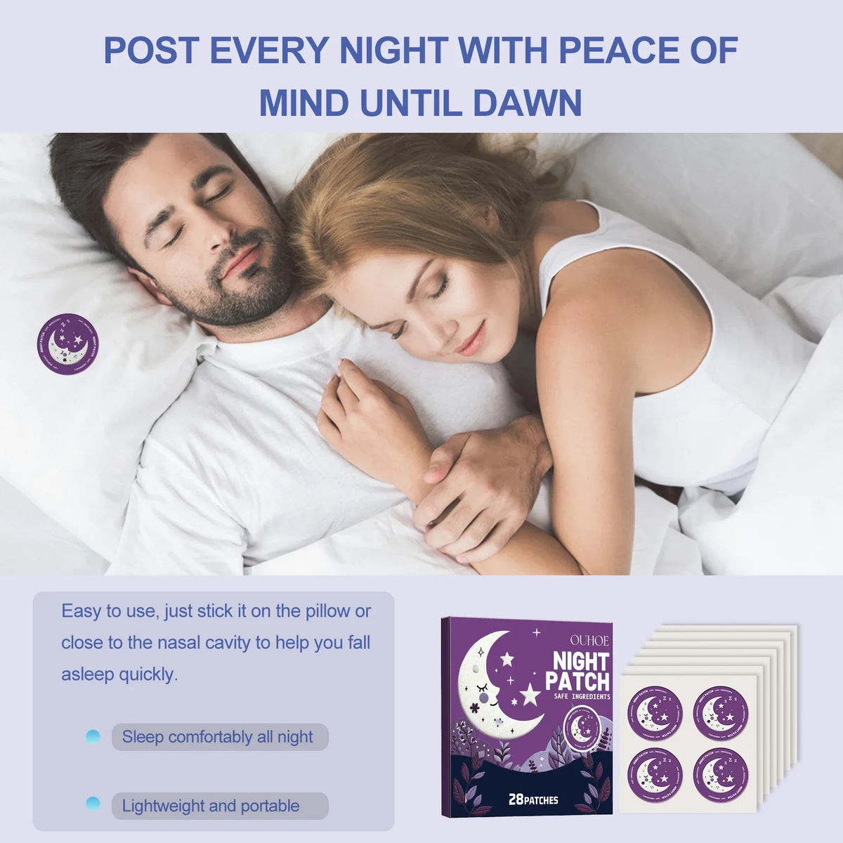 28-Pc Natural Sleep Aid Patches | Deep Sleep & Calm Support