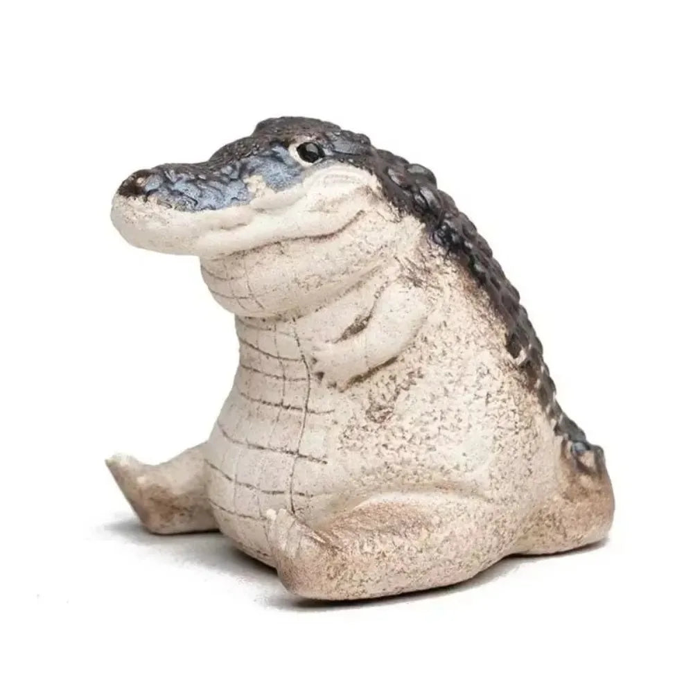 Cute Mini Crocodile Tea Pet Multipurpose Resin Ornaments Statue