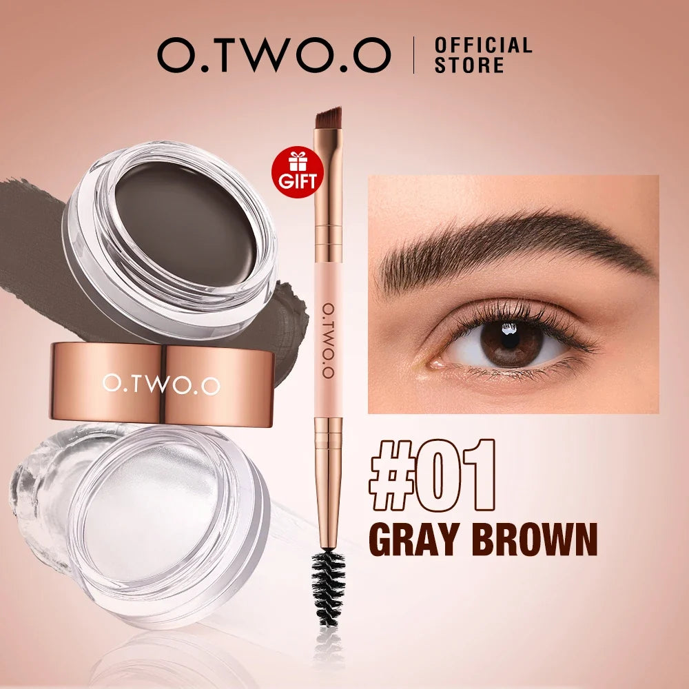 O.TWO.O 2-in-1 Eyebrow Pomade & Brow Gel Wax – Waterproof
