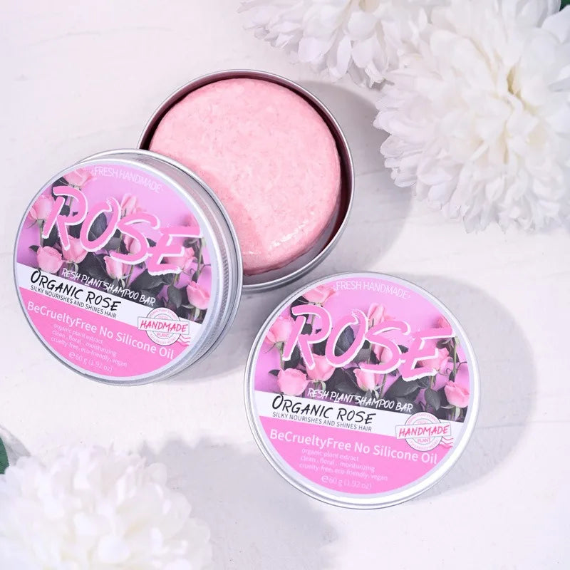 Rose Shampoo Soap Nourish Moisturize Scalp Oil Controlling Stain