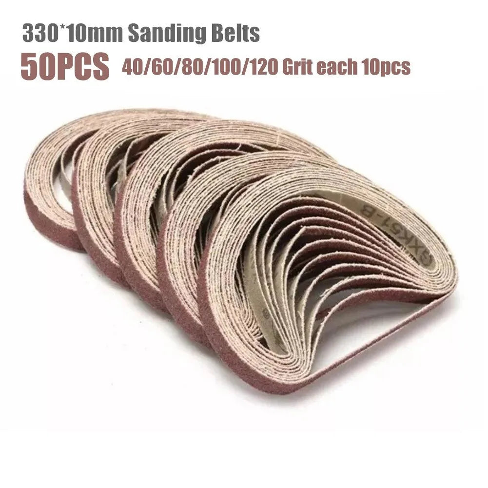 Sanding Belt 40-120 Grits 10x330mm Sanders File Sander Angle Grinder