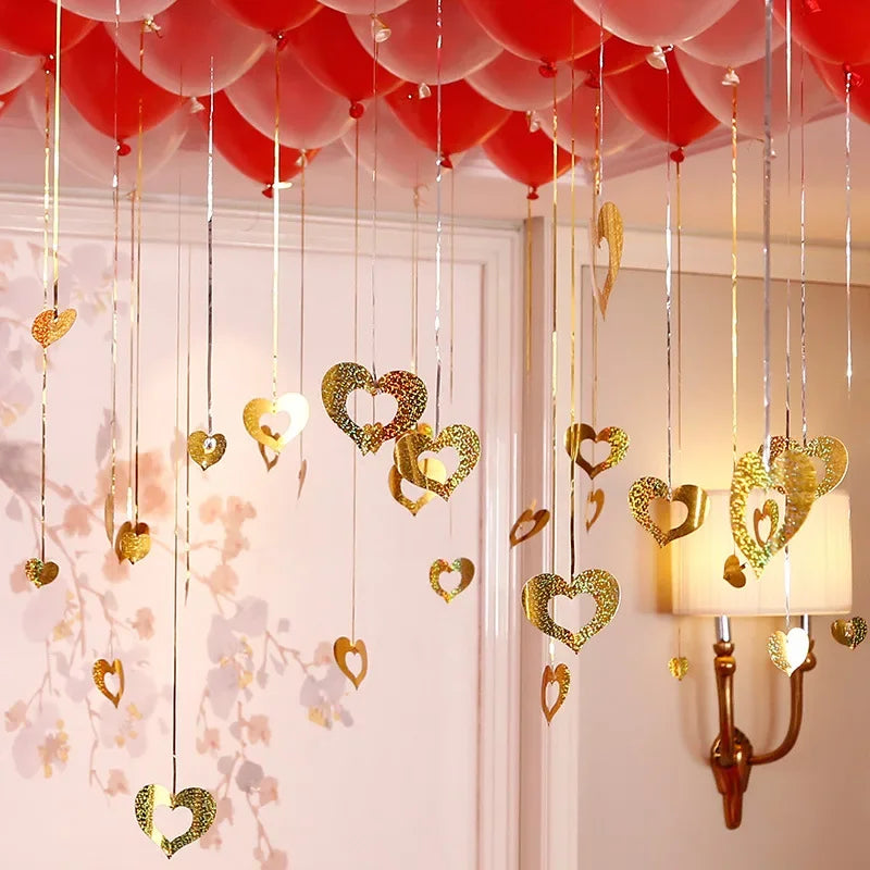 Gold Silver Paper Garland Star String Banners Kids Wall Backdrop
