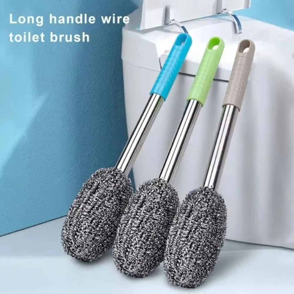 Portable Steel Wool Cleaning Brush No Shedding Durable Toilet Brushss