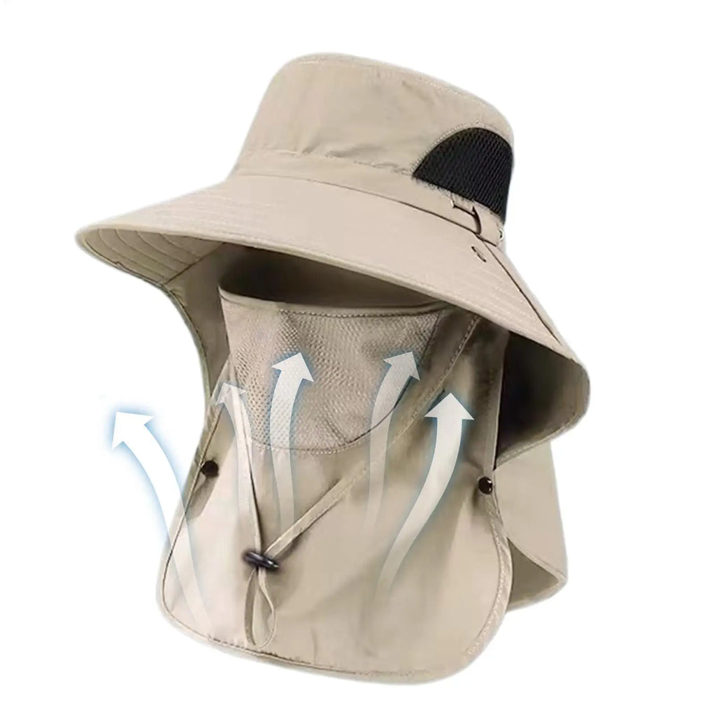 UV Sun Hat with Neck Flap – Unisex Fishing & Hiking Cap