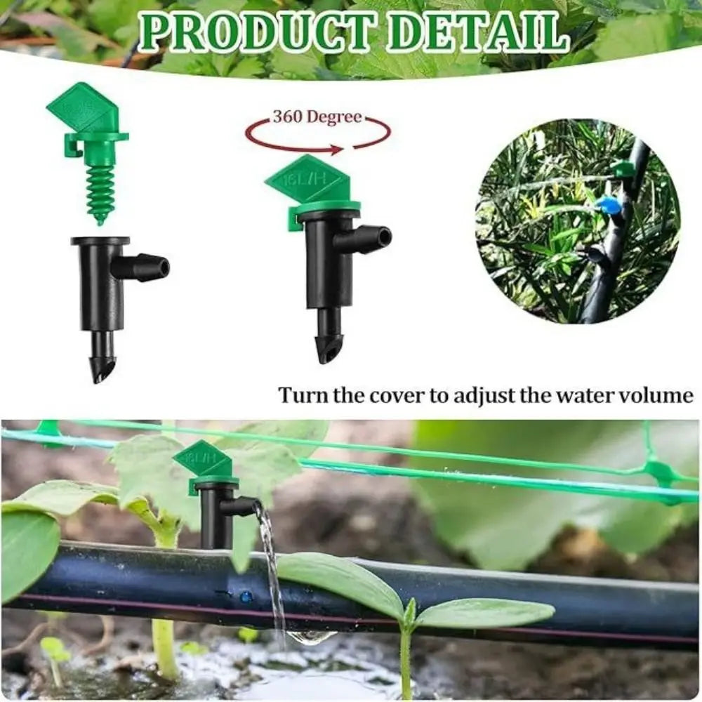 50pcs Adjustable Drip Emitters 4/8/16L/H | Garden Irrigation