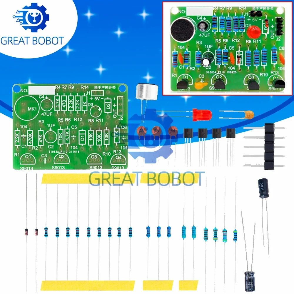 Clap Control Switch DIY Kit – PCB Sound Sensor Module 3–5V