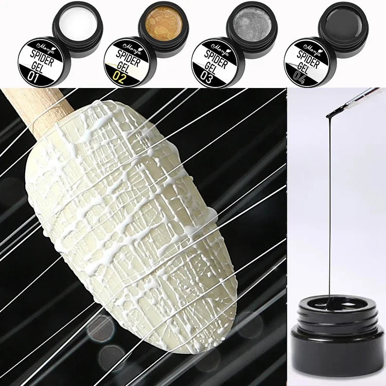 Nail Art Drawing Gel – Black & White Line Carving Set (2 Pcs)