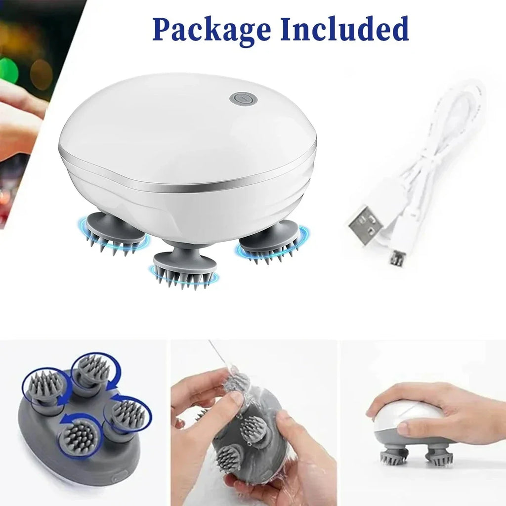 Electric Scalp Massager – Red Light, Adjustable Speed & Silicone