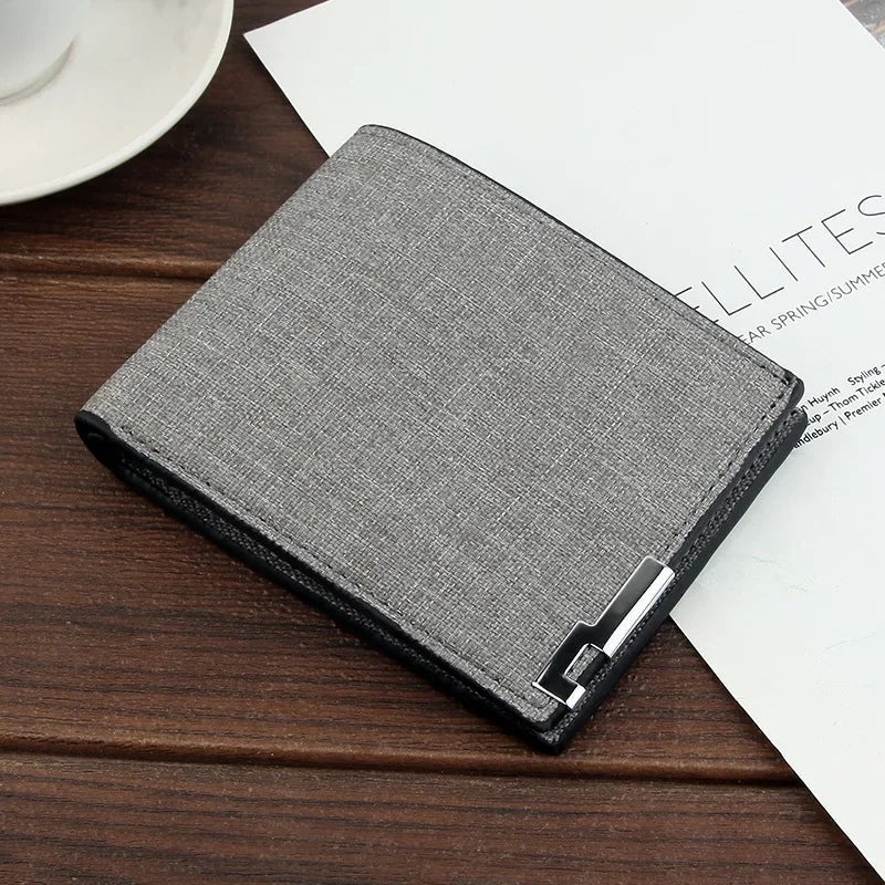 Slim Denim Cowhide Bifold Wallet – Unisex Card & Coin Purse