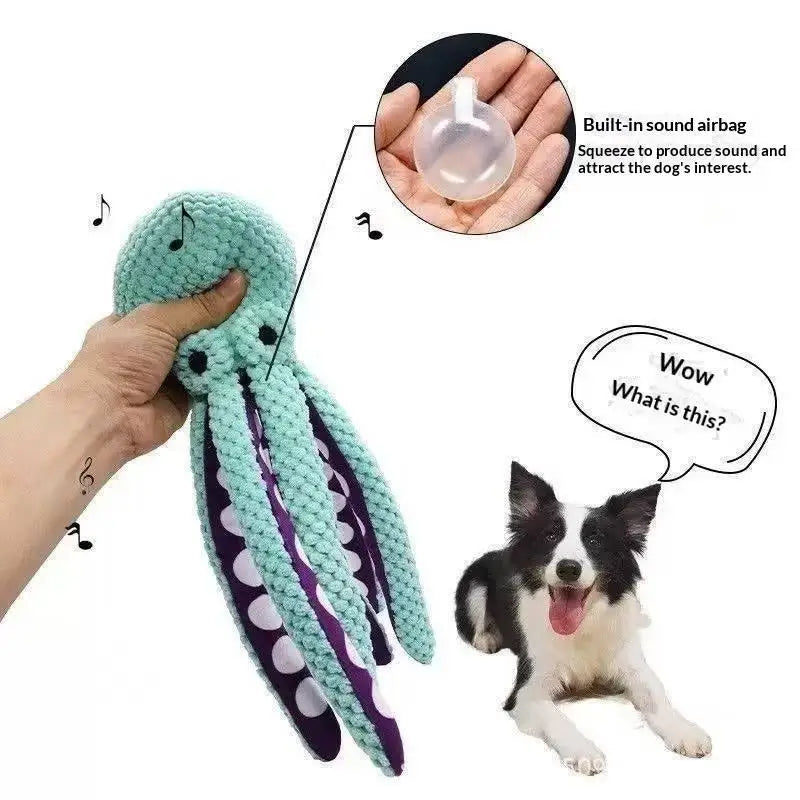 Pet Octopus Indestructible Dog Toy Aggressive Chewers Squeaky
