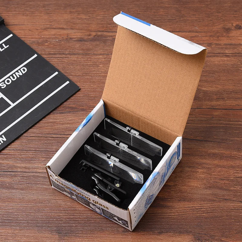 Clip-On Magnifying Glasses with LED Light & 3 Lens Sets