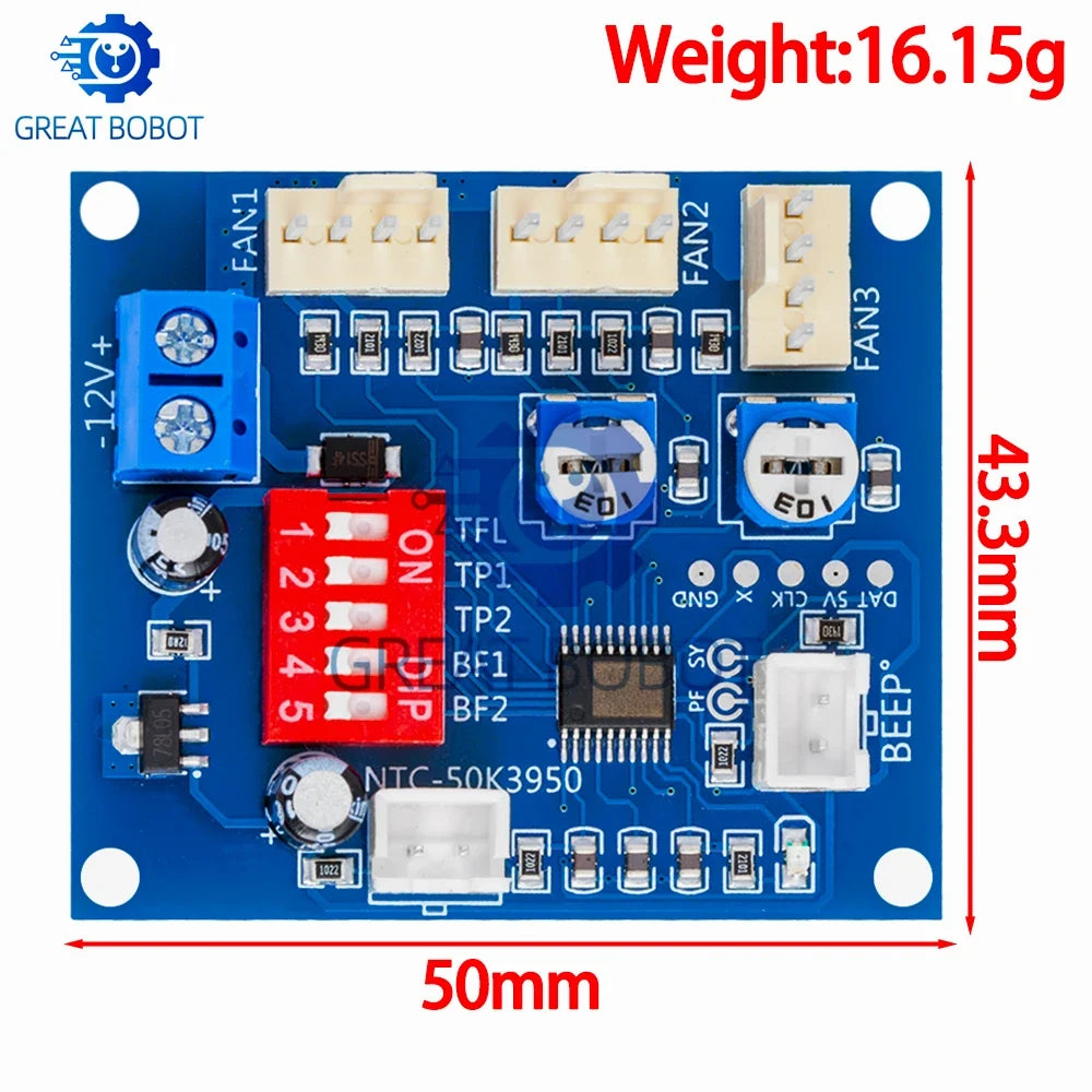 DC 12V PWM Fan Speed Controller Module – Buzzer Alarm & NTC