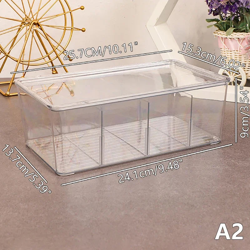 Tea Bag Storage Box Office Multifunctional Lid Acrylic Organizer