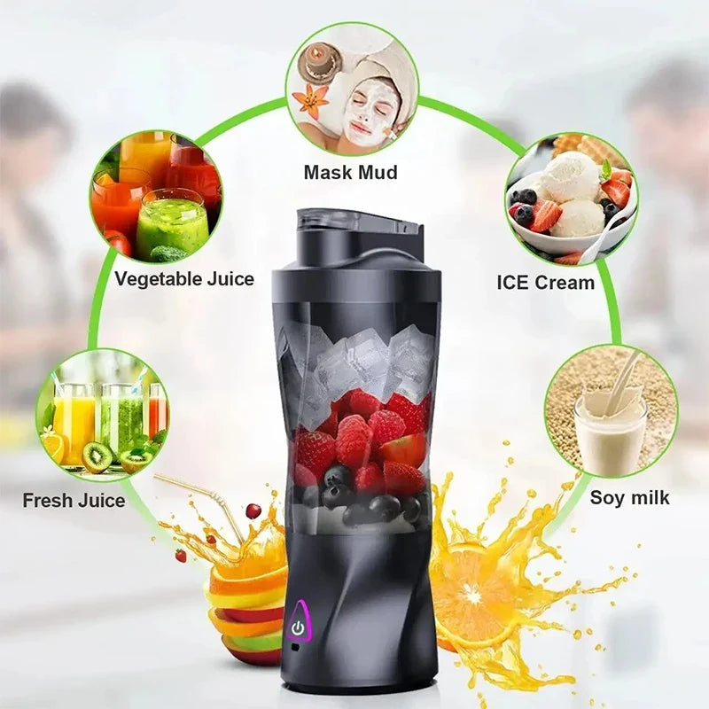 Portable Electric Juicer Blender 700ml | USB Rechargeable 6-Blade