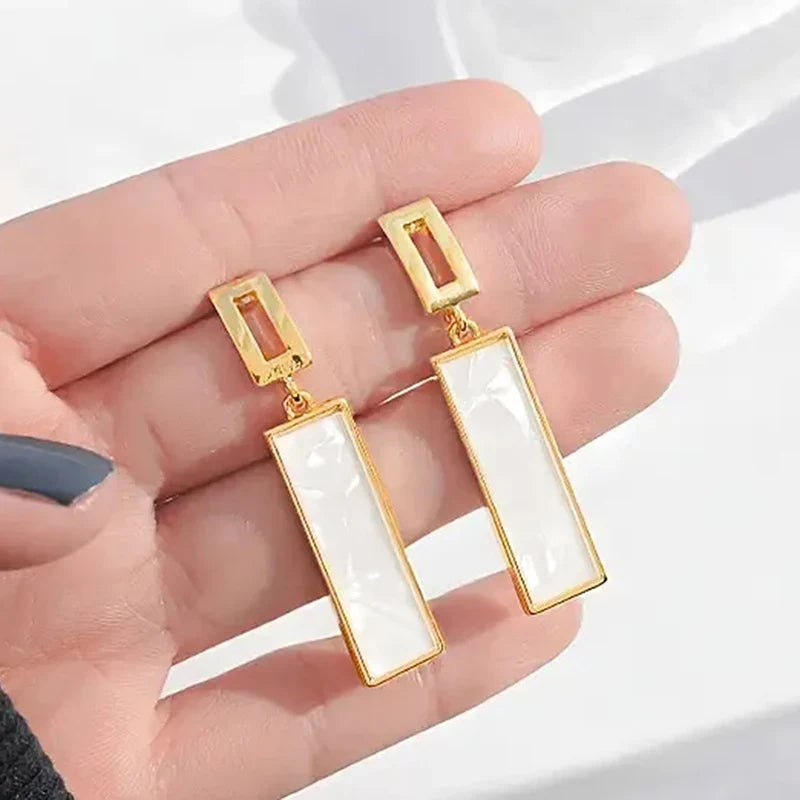 Huitan Geometric Drop Earrings – Women's Trendy Fashion Jewelry