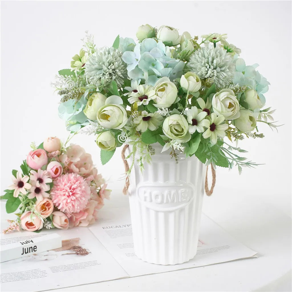 Artificial Silk Hydrangea & Peony Bouquet | Wedding & Home Decor