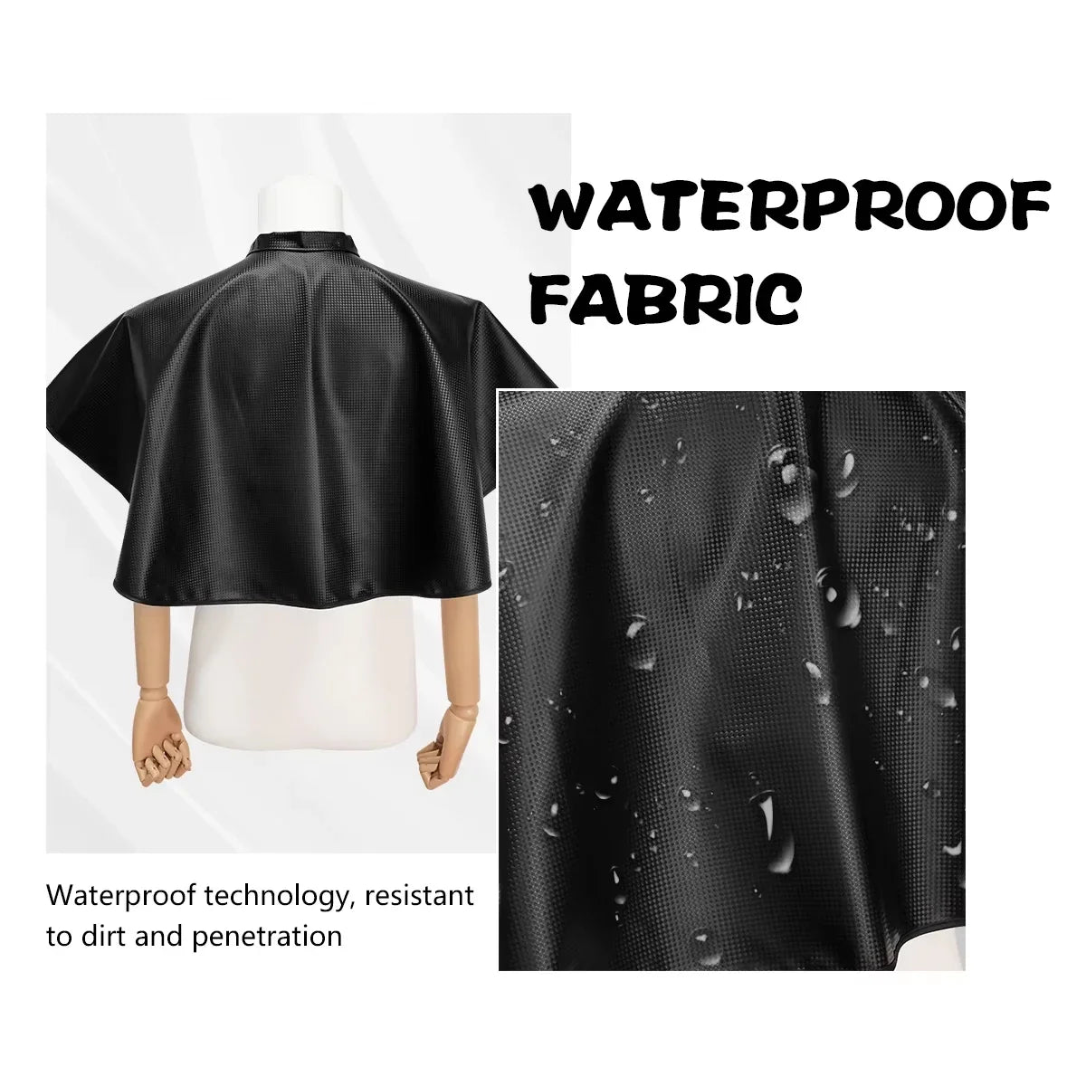 Waterproof PU Leather Hair Coloring Cape | Salon Barber Shawl
