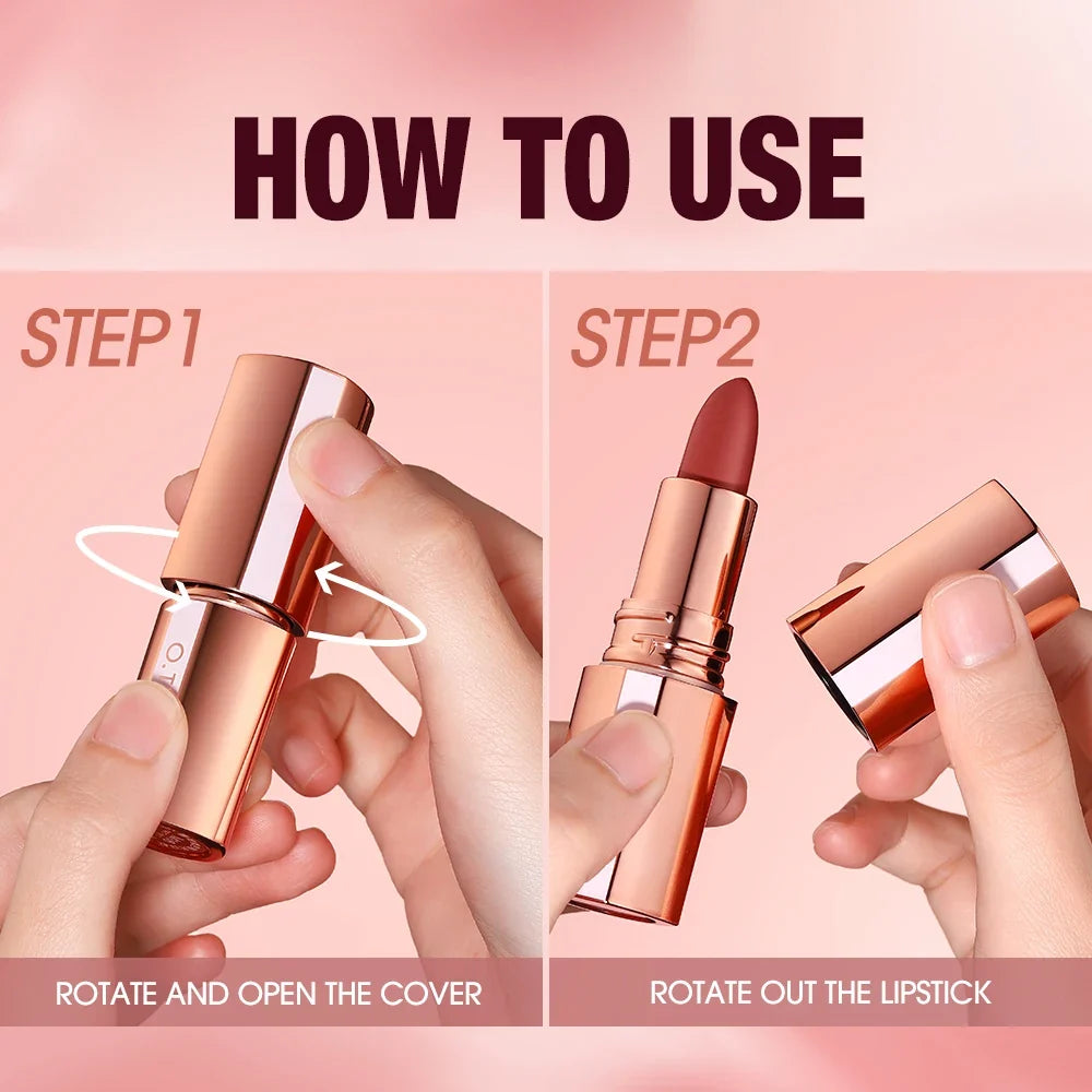 O.TWO.O Matte Lipstick – 24H Waterproof Velvet Lip Tint