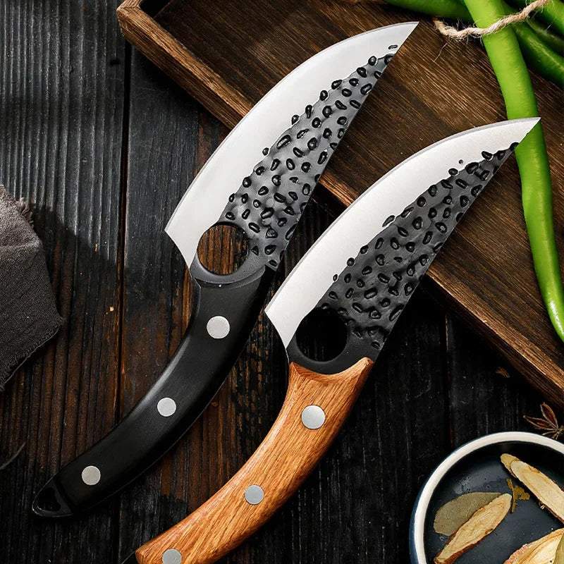 COOKCRAZE Forged Chef Knife 5Cr15 Steel Rosewood Handle & Sheath