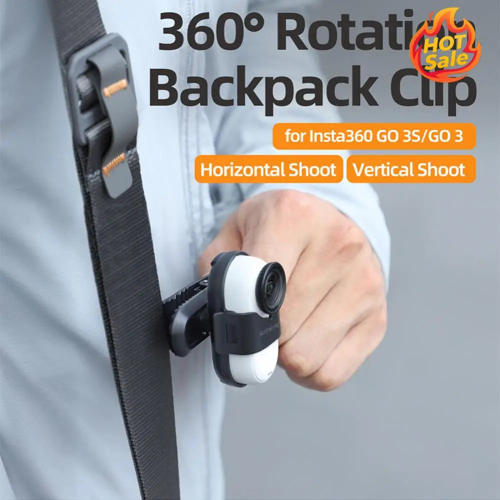 360° Clip Mount Clamp Holder for Insta360 GO 3 / GO 3S