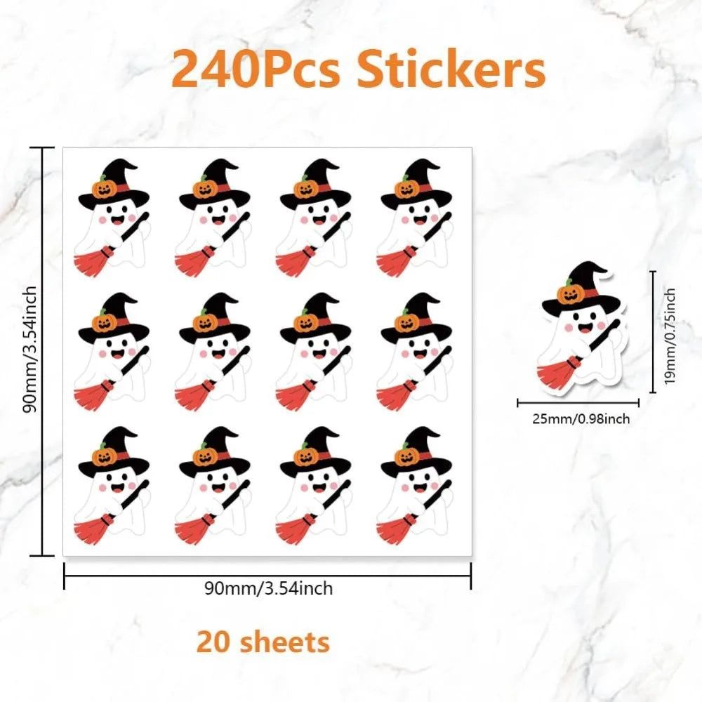 240 Pcs Self-Adhesive Decorative Stickers – 12 Fun Patterns