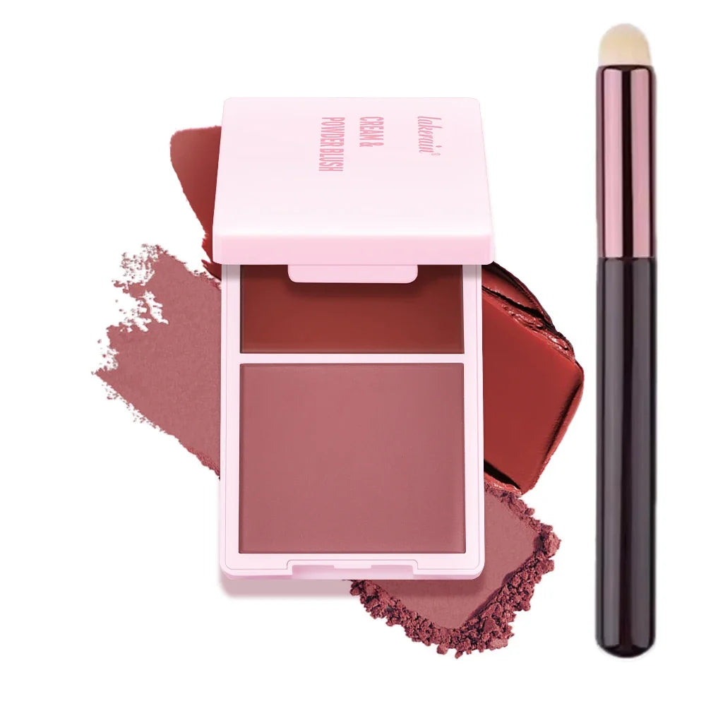 Lakerain 2-in-1 Cream & Powder Blush – 5 Shades, Long-Lasting