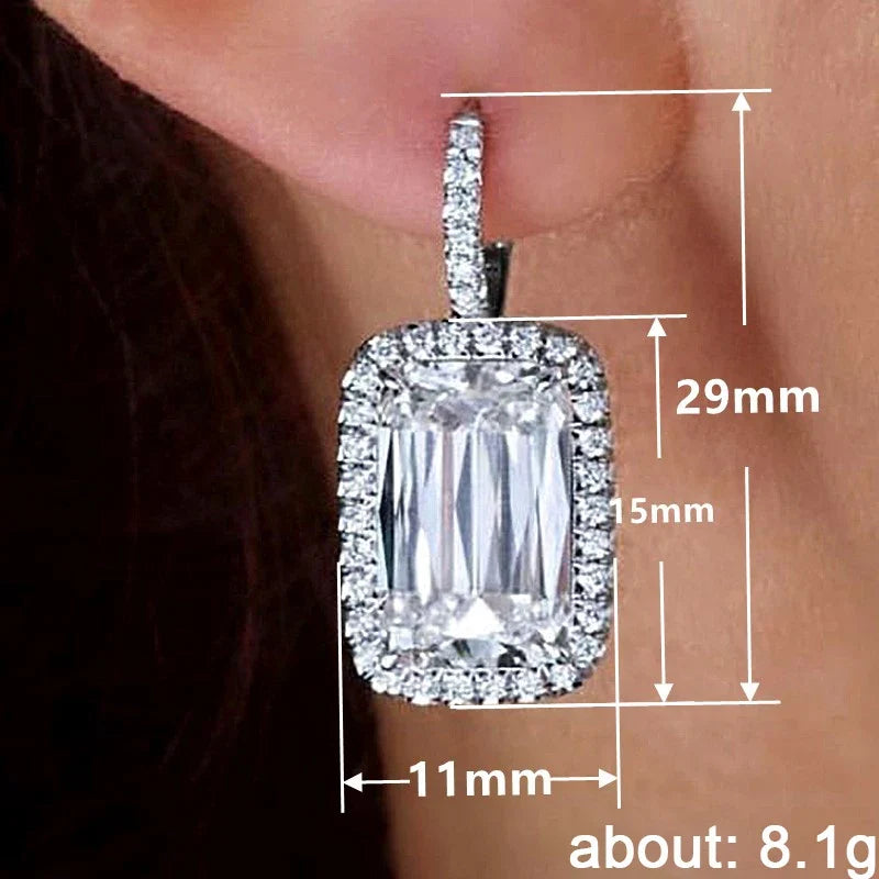 Huitan Geometric Cubic Zirconia Dangle Earrings – Women
