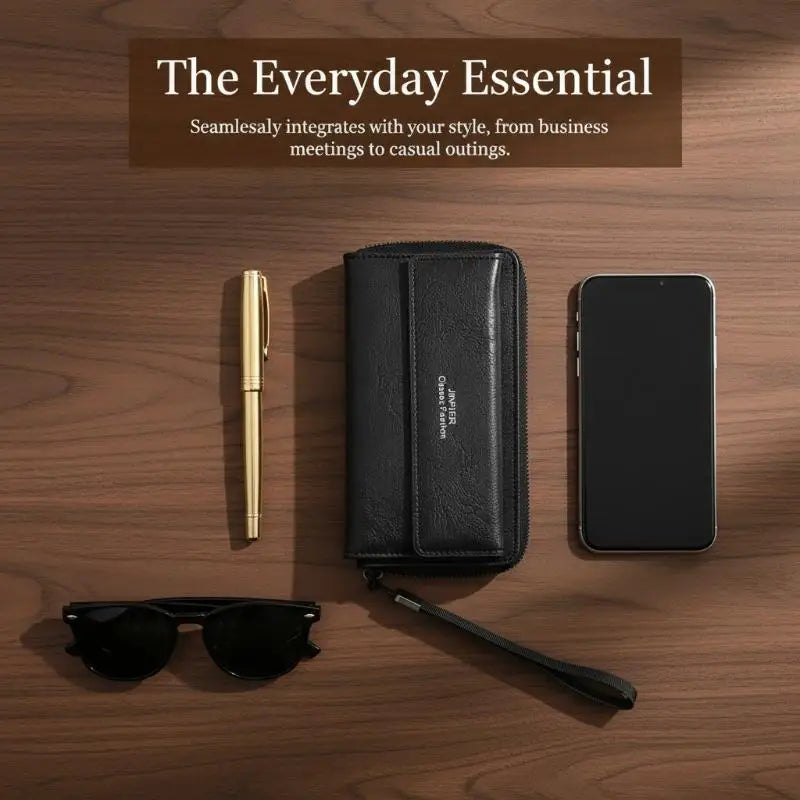 Men's Long Zipper Wallet | Multi-Card Slots & Coin Pocket