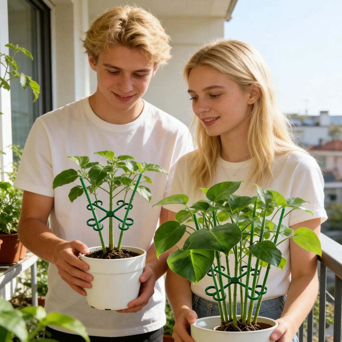 Reusable Double-Hook Plant Support Clips 4-Pack | Garden Stem