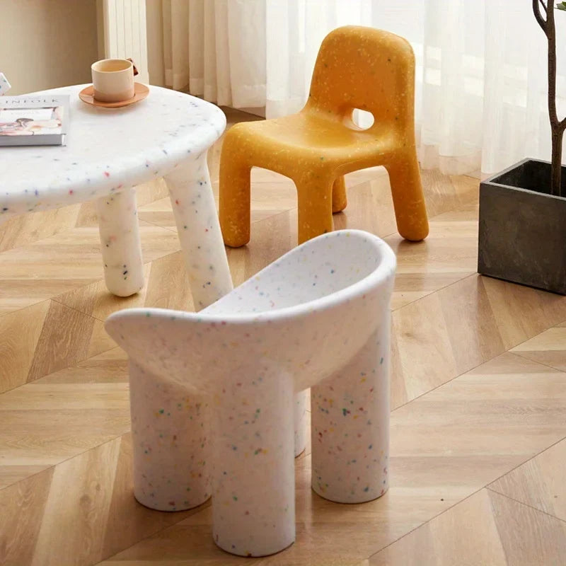 Nordic Style Plastic Chair – Outdoor Bench with Backrest