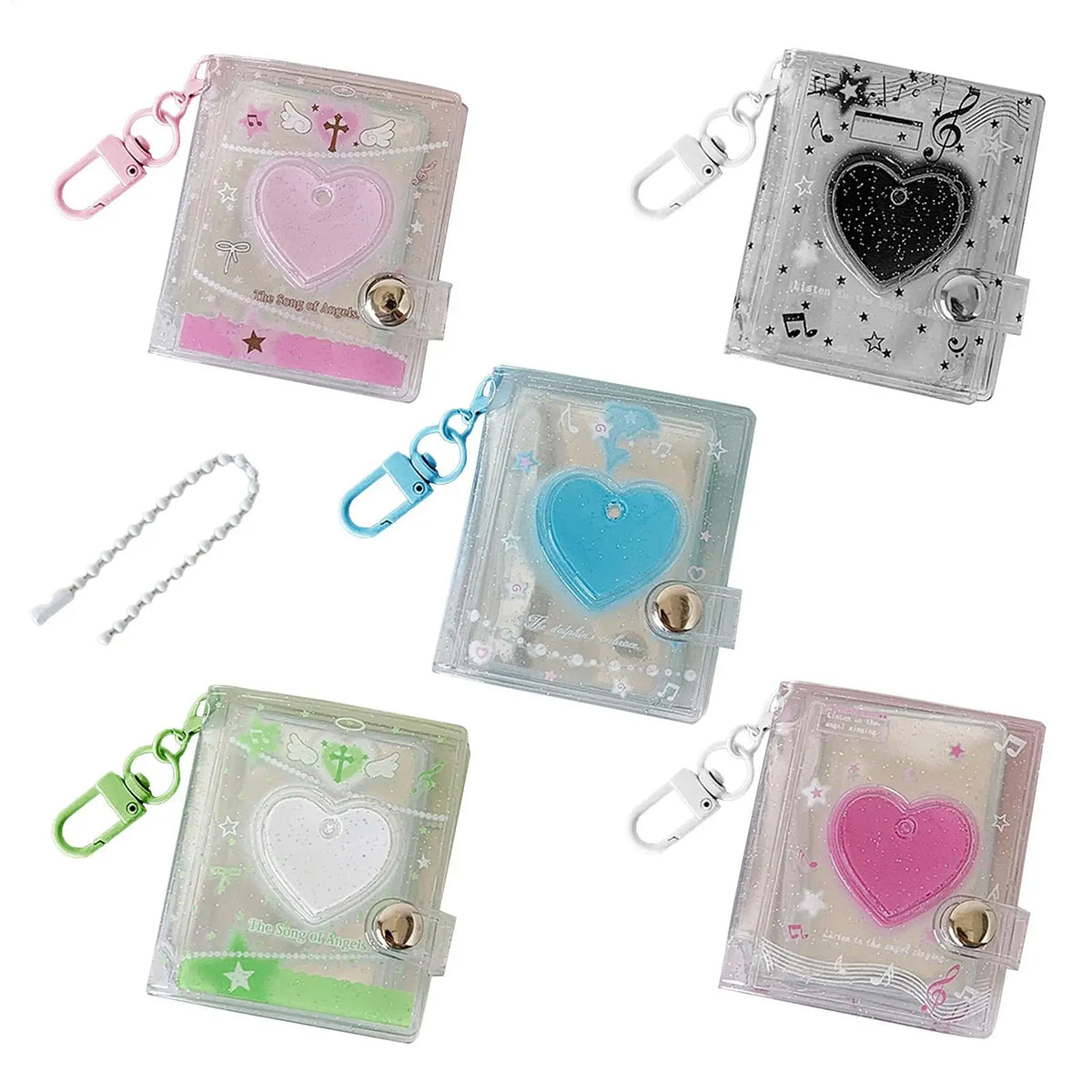 Mini Heart Keychain Photo Album – 24 Pocket PVC Picture Holder