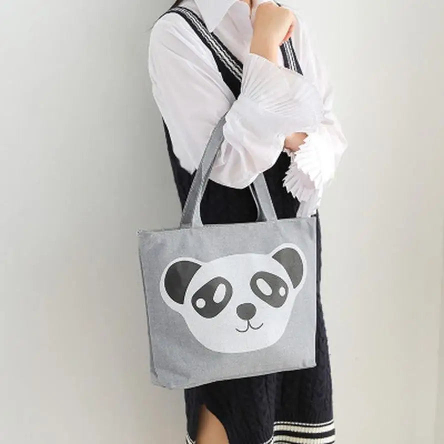 Cartoon Print Canvas Tote Bag – Large Beach & Shopping Bag