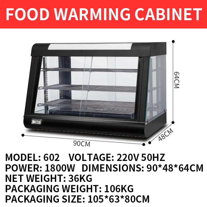 2000W 3-Tier Commercial Food Warmer Display Cabinet LED Lit