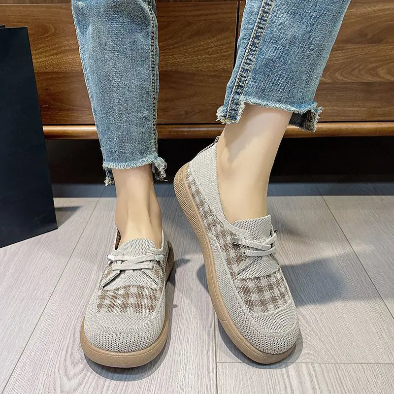 Lorilury Women's Knit Mesh Slip-On Loafers | Casual Flat Sneakers